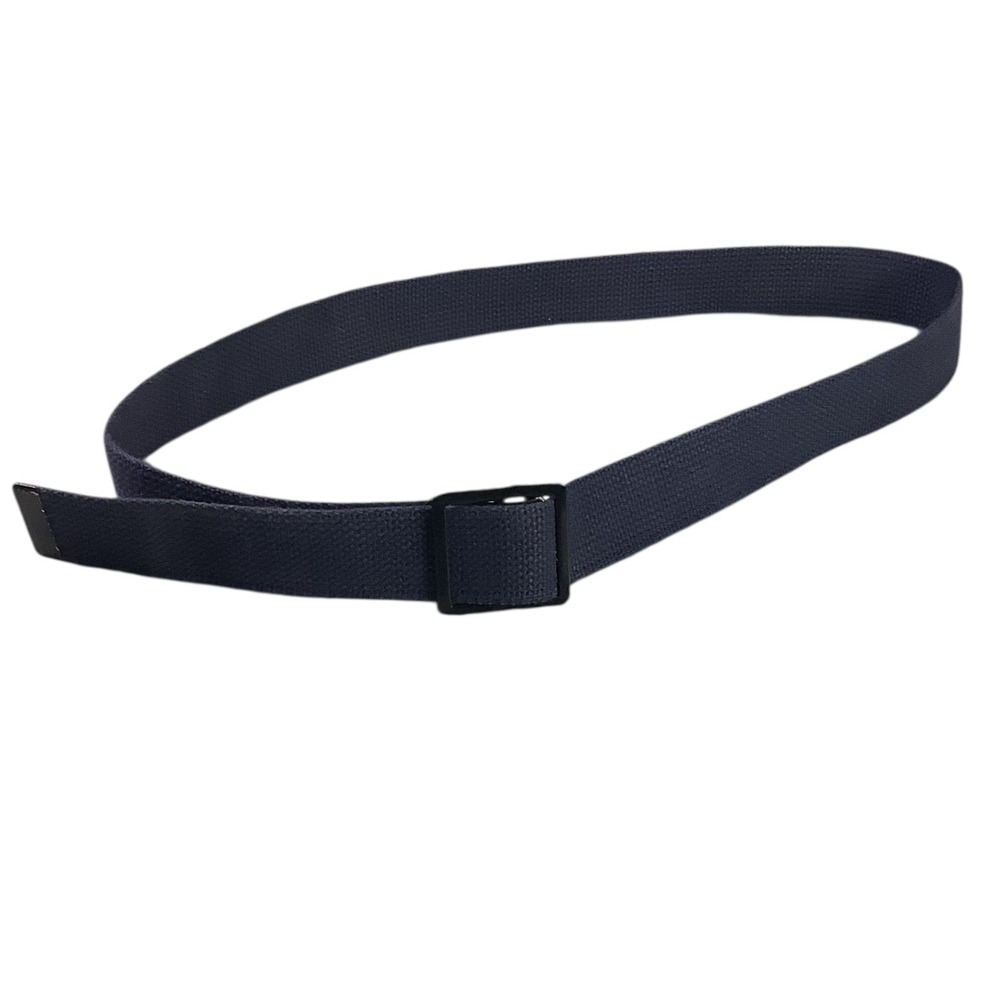 Navy Blue Canvas Web‎ Belt Black Buckle Adjustable Utility Casual Unisex